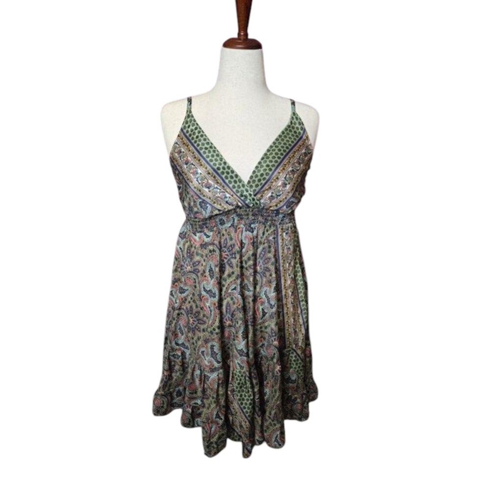 Zury floral Paisley‎ boho colorful dress free size medium stretchy